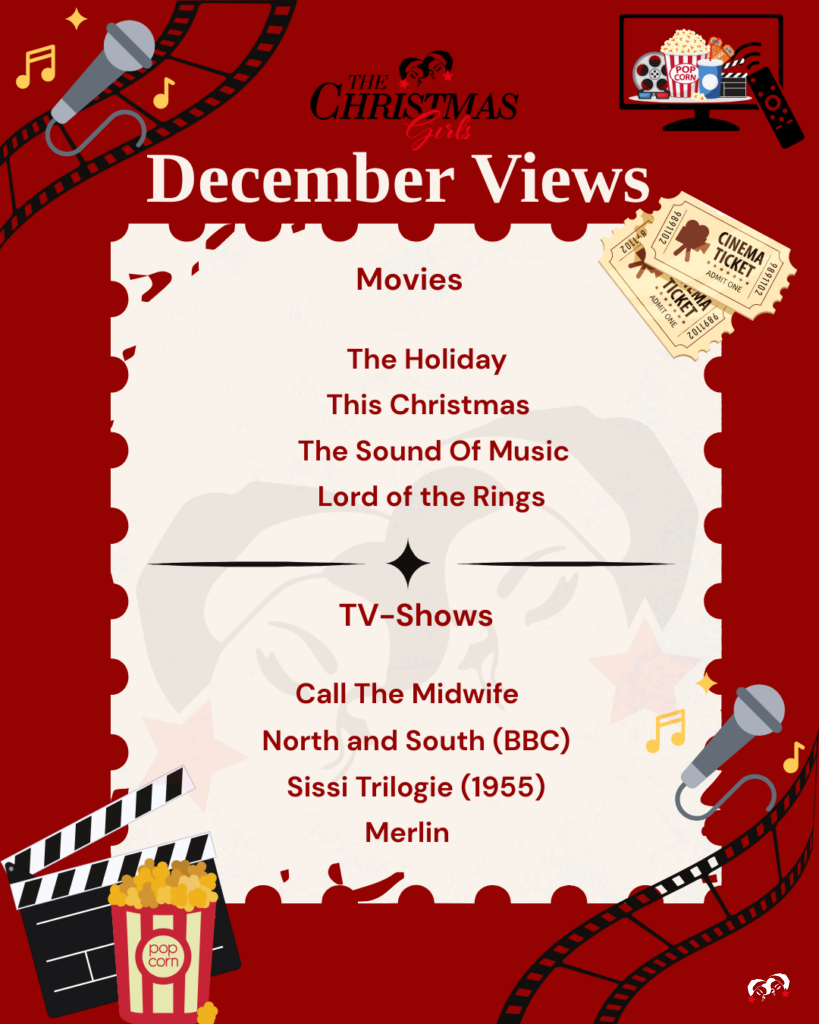 December views van The Christmas Girls met een lijst kerstfilms en tv-siers