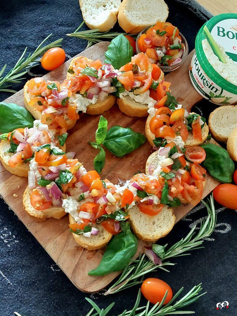 Zalmkrans met boursin en basillicum